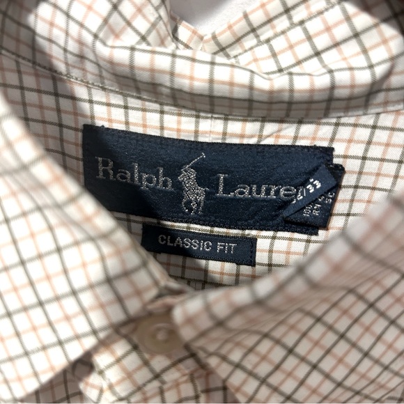 Ralph Lauren purple label, classic fit, men’s luxury shirt,‎ beige, and brown. - Picture 3 of 4